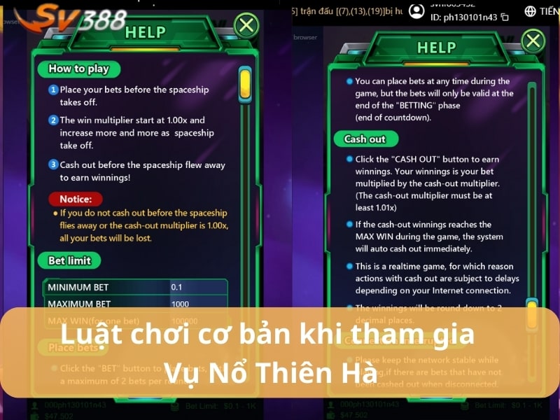 Luật chơi vụ nổ thiên hà tại SV388