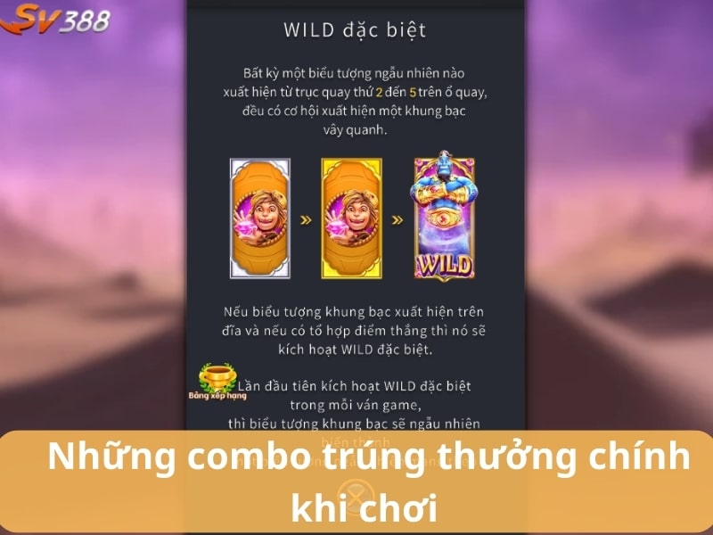 Một số combo trúng thưởng chính khi quay hũ thần đèn vàng