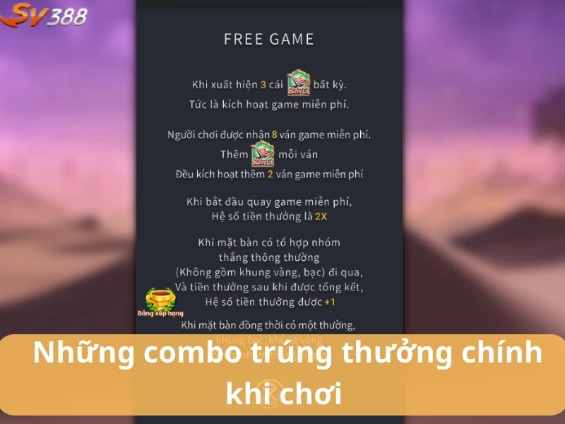 Một số combo trúng thưởng chính khi quay hũ thần đèn vàng